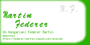 martin federer business card